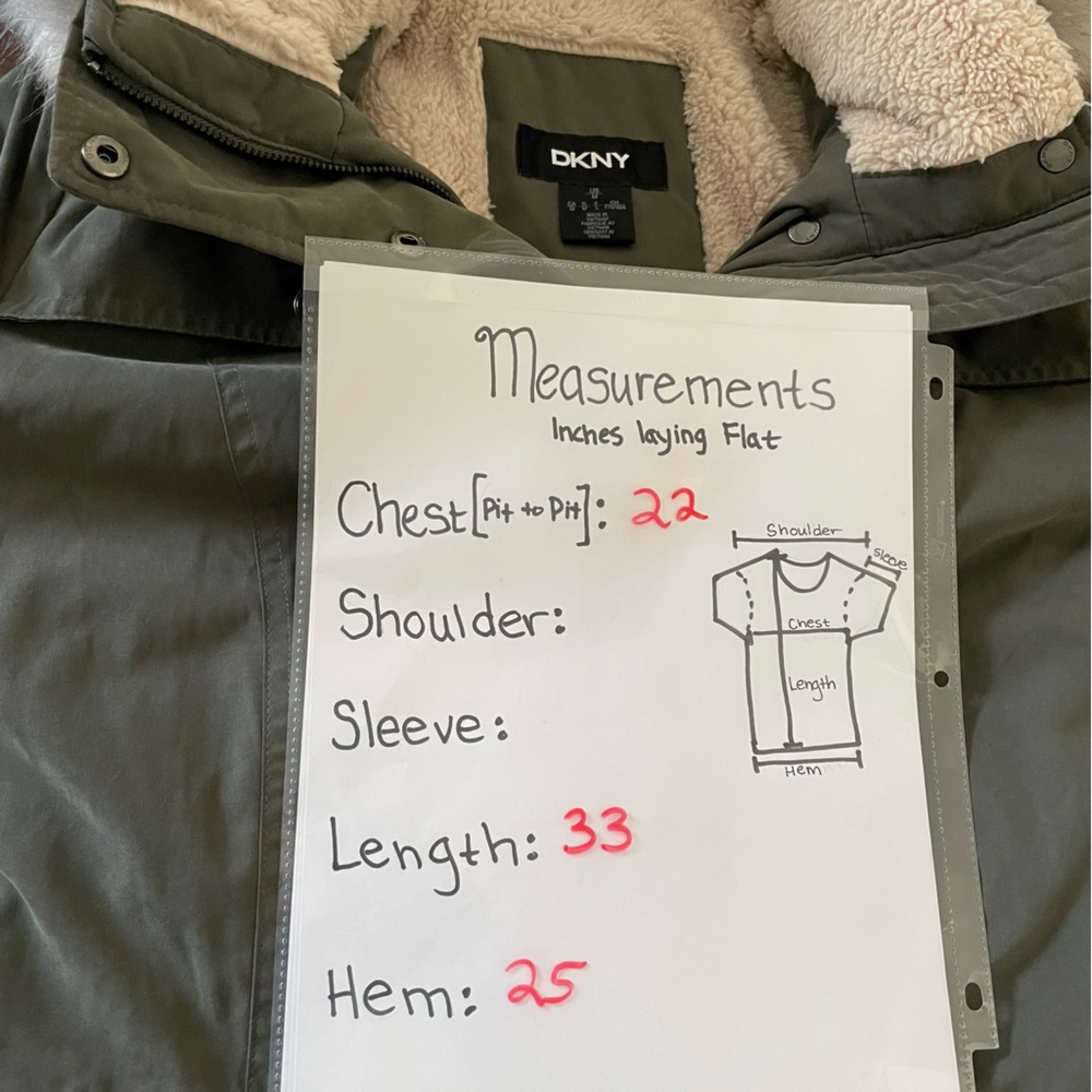 DKNY Parka Fur Trim Hooded, zippered Belted Warm Jacket - Picture 9 of 10